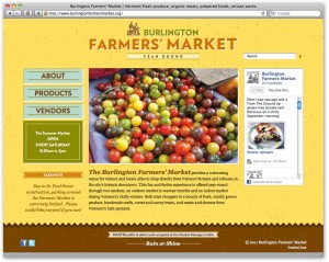 Burlington Farmers' Market website