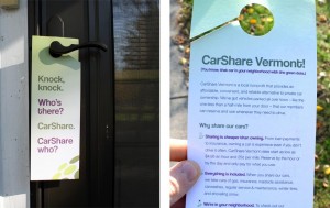 CarShare Vermont door hanger